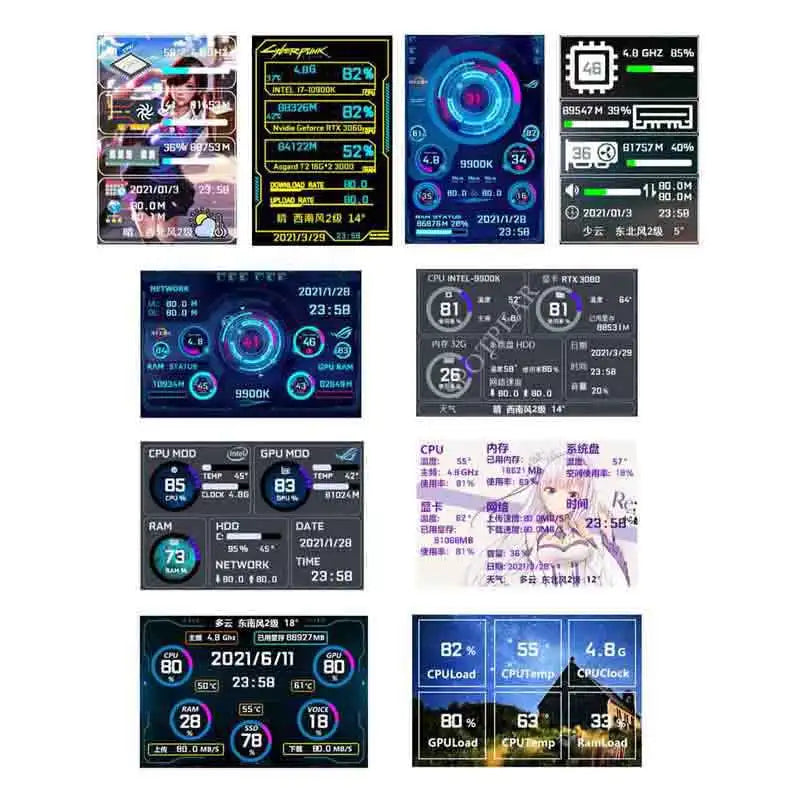 Computer Monitor 3.5inch LCD Display Screen PC CPU GPU RAM IPS Monitor USB Type C Secondary Screen