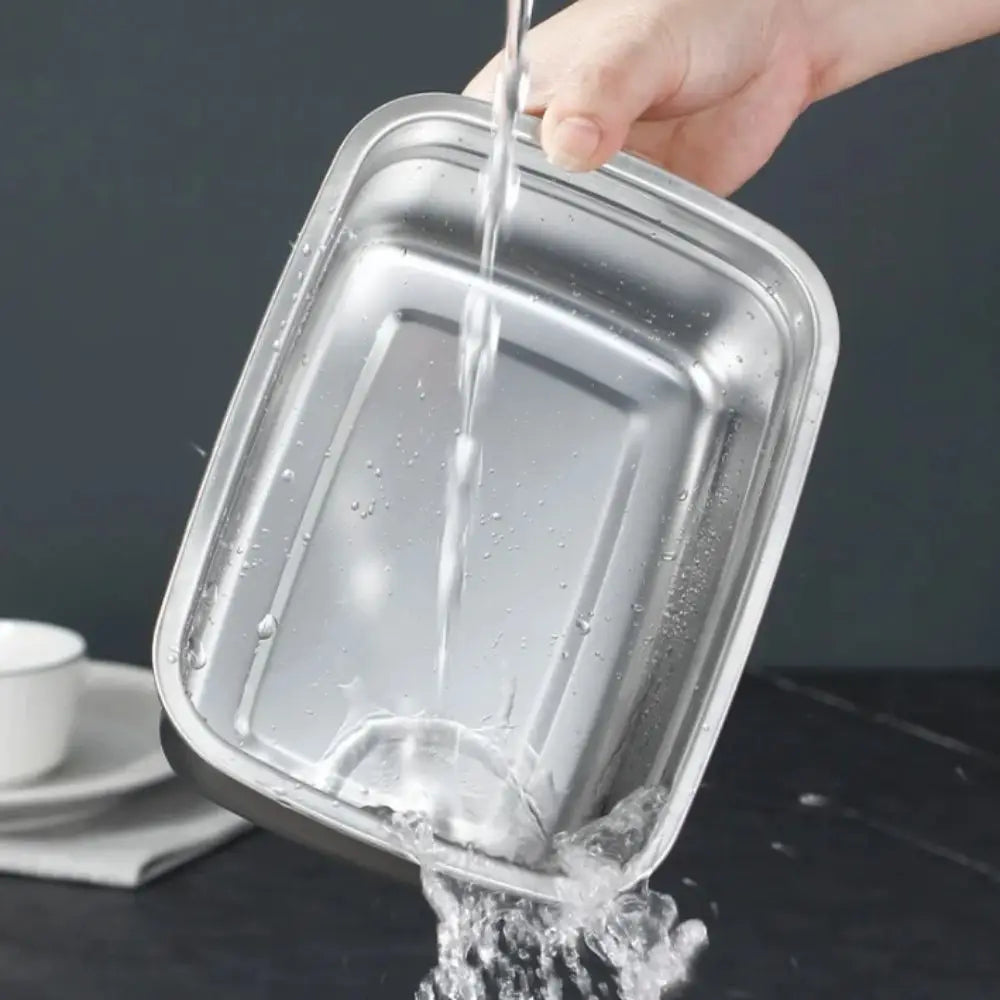 Stainless Steel Camping Lunch Box Large Capacity Refrigerator Freezer Storage Box Sealed Microwave Suitable Leak-proof Box