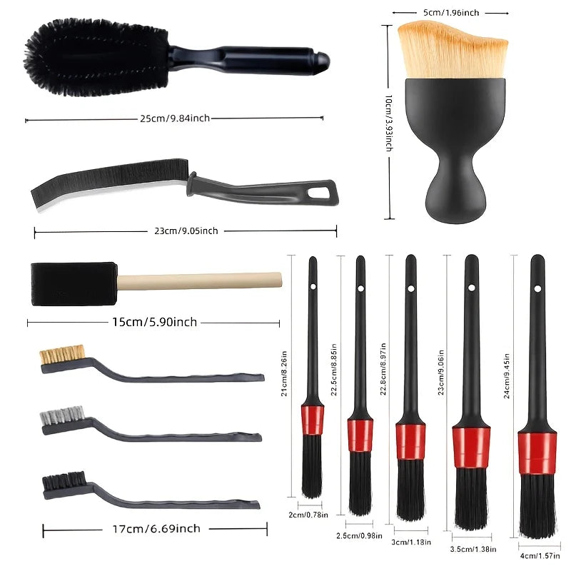 Car Cleaning Tool Set, Including Cleaning Brushes Car Maintenance Tools Essential for Comprehensive Cleaning Car Motorcycle
