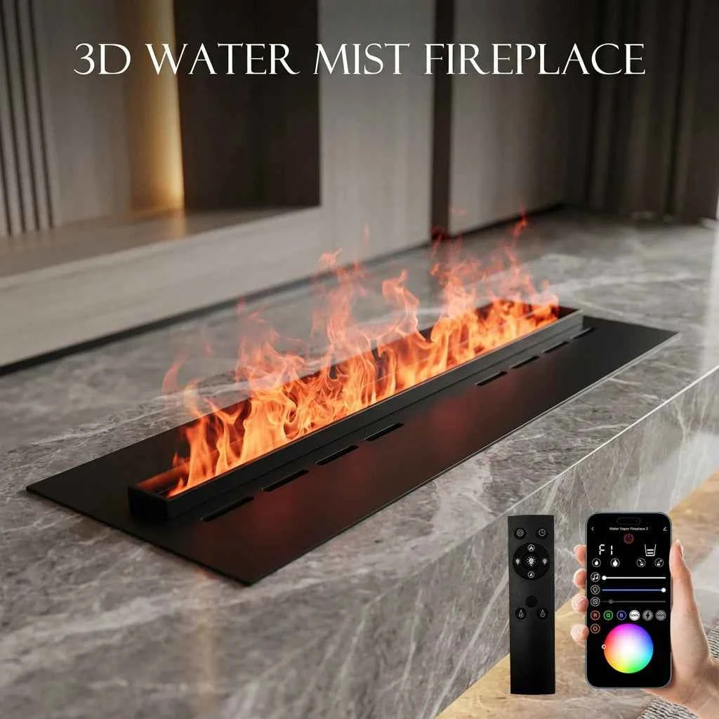 Water Electric Fireplace 3D Mist Fireplace Embedded Realistic Mist Flame Remote Control APP Interior Decoration Steam Fireplace