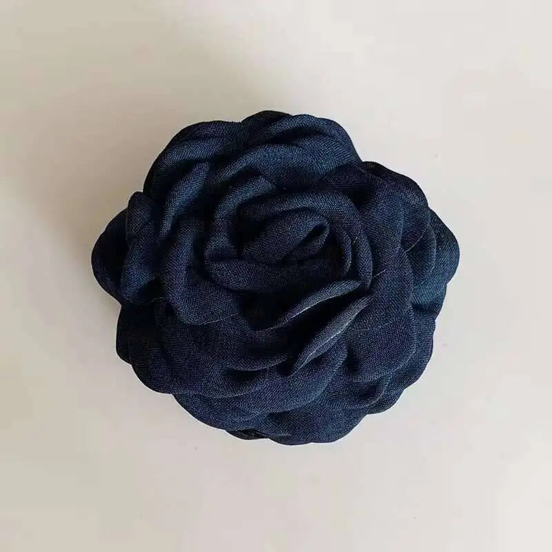 9cm Large Flower Hair Barrettes French Crab Claw For Women Hair Accessories Korean Back Of Head Shark Clip Girls Gifts