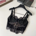 Summer Lace Hollow out ort Design Sensual Pure Desire Sexy Top Women's Strapl Crop Vest Tulle Me Brtte Outfit
