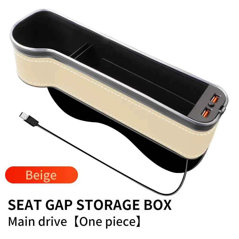 Car Seat Gap Filler Cup Holder 7 Colours Changing LED Car Crevice Storage Organizer Box With 2Usb Charger Car Accessories