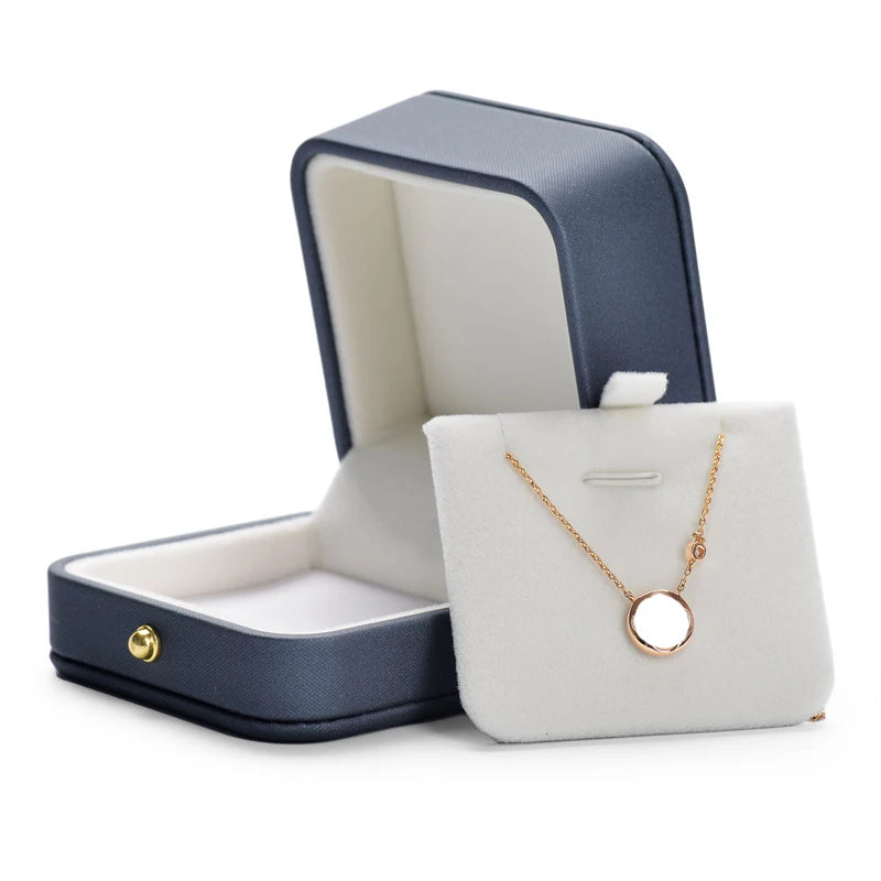 Oirlv Leather Jewelry Ring Box Jewelry Organizer Necklace Pendant Bracelet Long Chain Storage Box Packaging Gift Box for Wedding