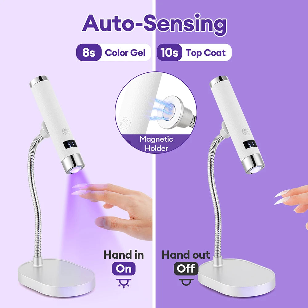 Handheld UV Nail Lamp 2-in-1 Nail Dryer Cordless UV Light Nail Lamp Dryer Nail Curing All Gel Polish Manicure Lamp Nail Art Tool
