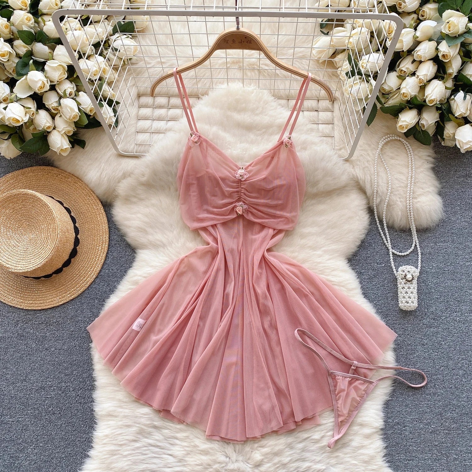 Girls Sexy Cute Japanese JK Uniform  Mini Checkered Strap Skirt Off Shoulder High Waist Elastic Cosplay Dress Hot Sweet Pajama