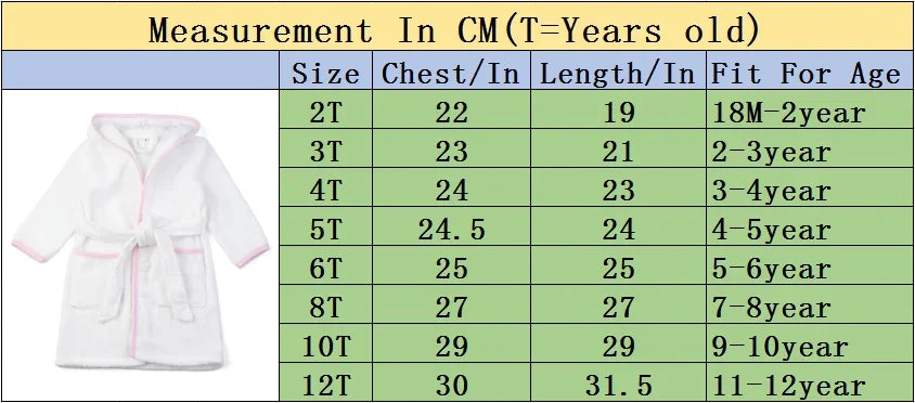 Ruffkids 100% Cotton BathRobe Boys Girls Robe Pajamas Sleepwear With Belt White Pijamas Long Sleeve Hooded Bath Towels Kids Pjs