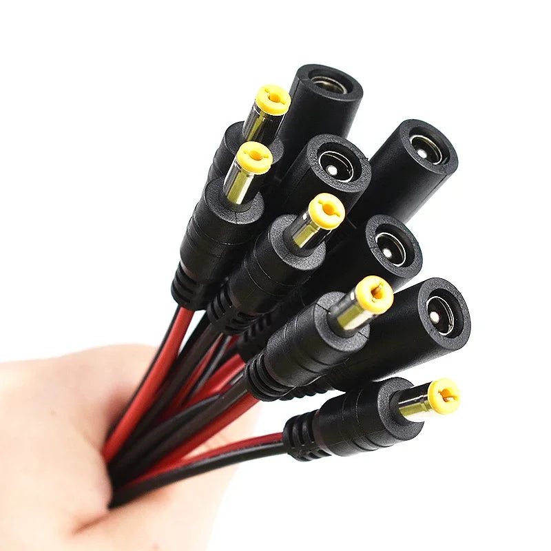 18 AWG 5A Male Female Power Cable DC Connector 30cm 2pin 5-24V Power Adapter Wire 5.5x2.1mm Plug for TV Camera LED Strip Lights
