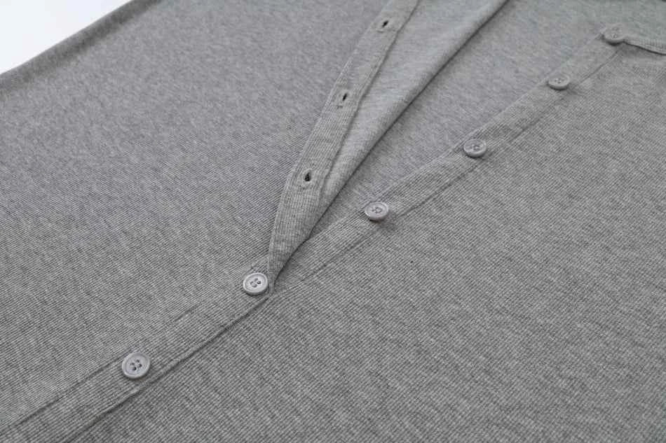 AS SS26 summer loose style button dress comfortable ribbing fabric dress o-neck lady clothes