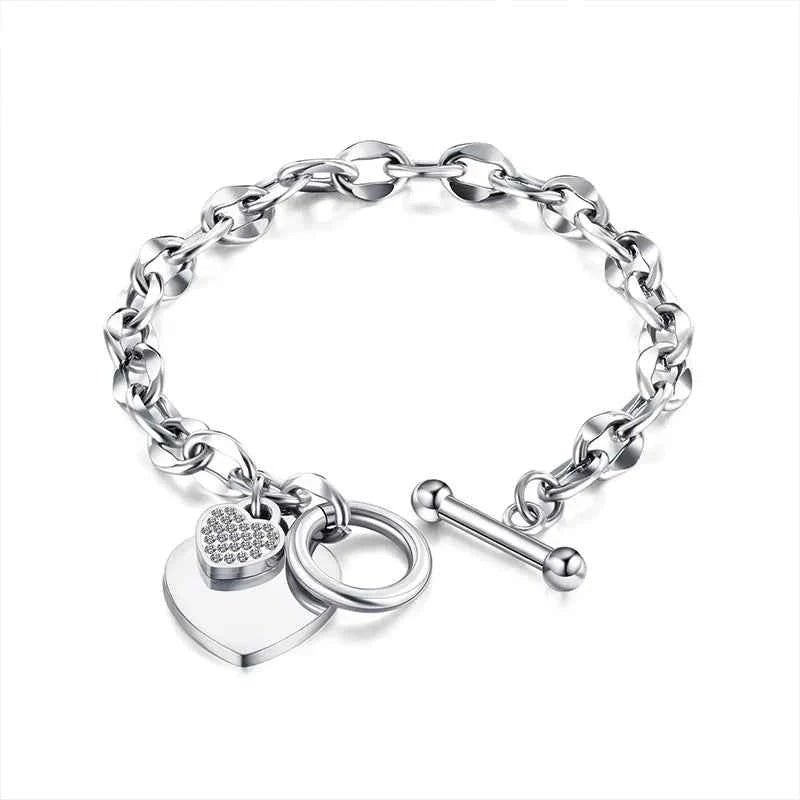 Big Heart Charm Hallowout Star Fire Ball Bracelet For Women Imitation Pearl Cute Charm Lock Closure Ins Women Bracelet Jewelry