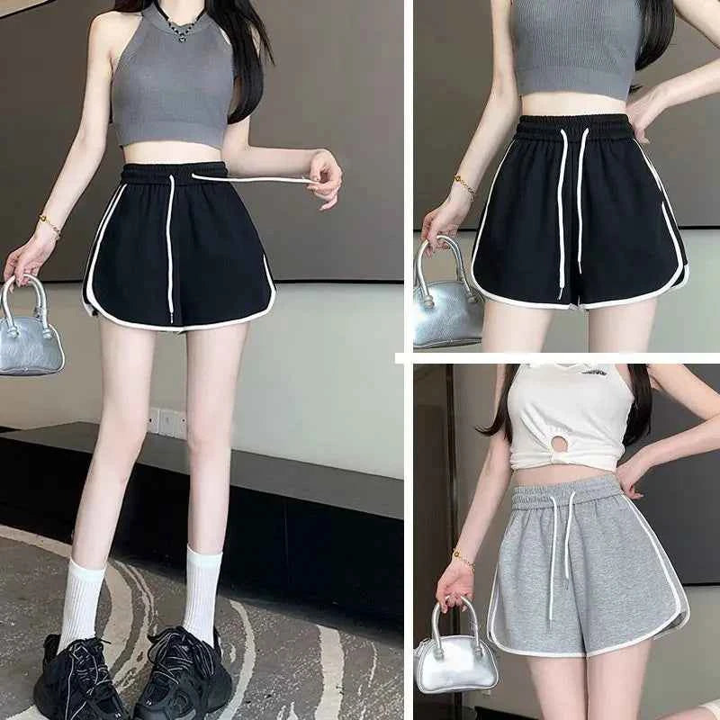 2026 Summer New Women Outdoor Sports and Fitness Shorts Korean Edition Sexy High Waist Yoga Casual Wide Leg Home Sleepers