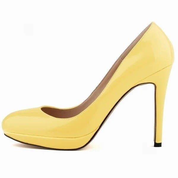 New 2026 Women Stilettos Platfrom Pumps Sexy 11cm Round Toe High Heels Shallow Elegant Lady Office Party Wedding Shoes Big Size