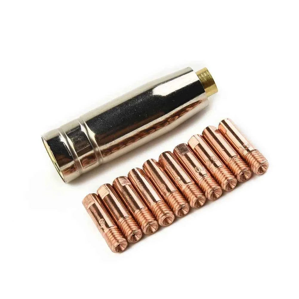Mig Welding Machine Contact Tips Kit 0.6-1.2mm M6 Nozzle For MB-15AK Welding Torch Nozzles Welder Holder Gas Tools