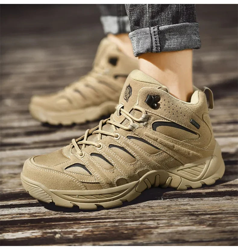 New Men's Boots Fashion Outdoor Boots Breathable Hiking Boots Autumn Shoes Sneakers lightweight Non-slip Men Desert Ankle Boots
