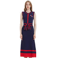 CHCH Women's Dress 2024 New Sleeveless Knitted Long Dress Simple navy blue Business Women's Wear