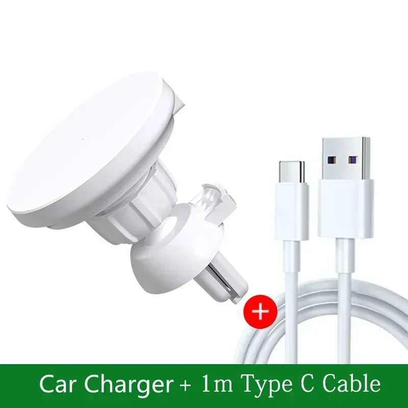 30W Magnetic Car Mobile Phone Holder Stand Wireless Charger For iPhone 15 14 13 12 Pro Max Mini Air Vent Fast Car Charging Stand