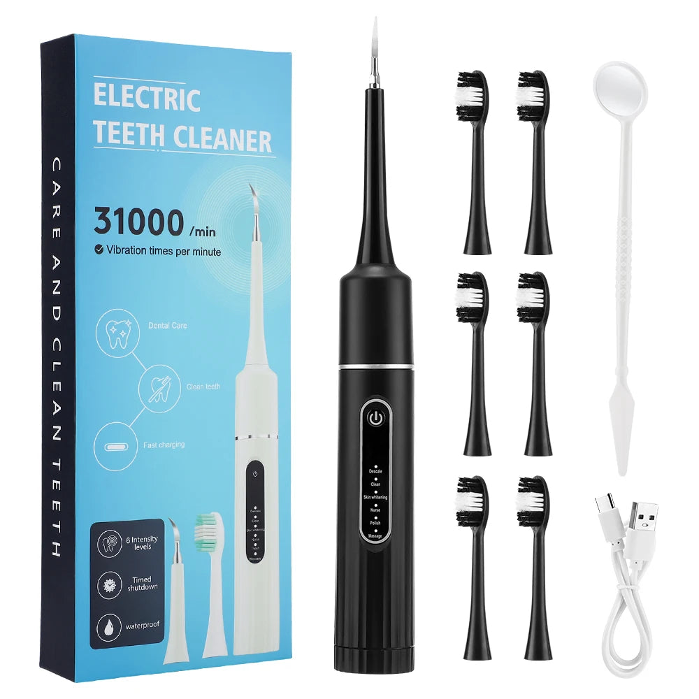 Electric Tooth Cleaner Waterproof Toothbrush Sonic Vibration Dental Scaler Plaque Calculus Tartar Remover Teeth Cleaning Tools