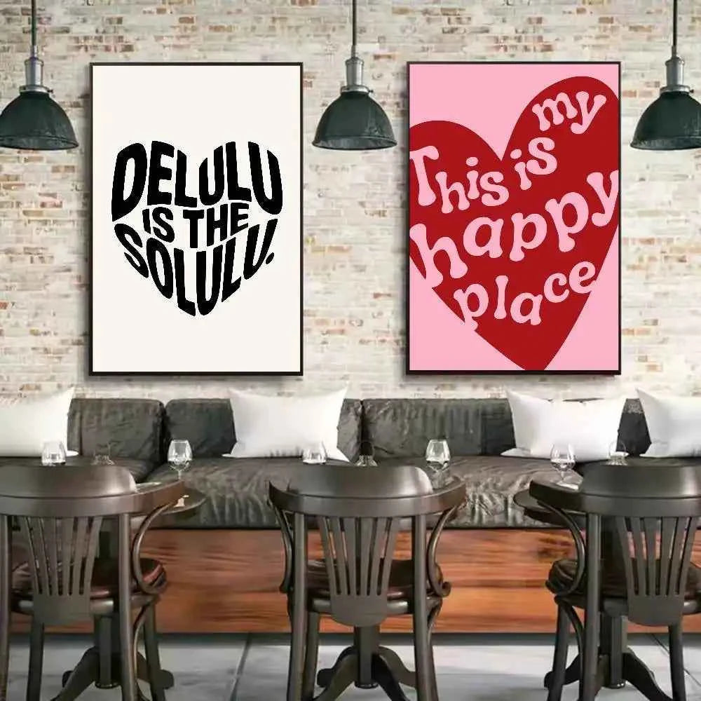 Home decor heart shape Poster HD home decor sticky wall waterproof home living room bar aesthetic decor