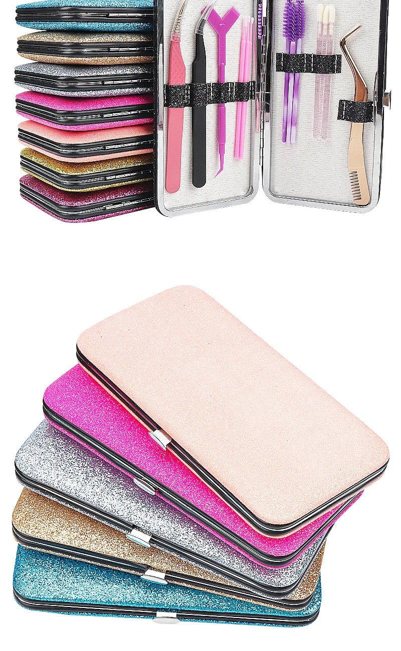 Eyelash Tweezers Storage Box Lash Lifting Eyebrow Clip Organizer Case Shiny Design Eyelashes Extension Tweezer Boxes Makeup Tool
