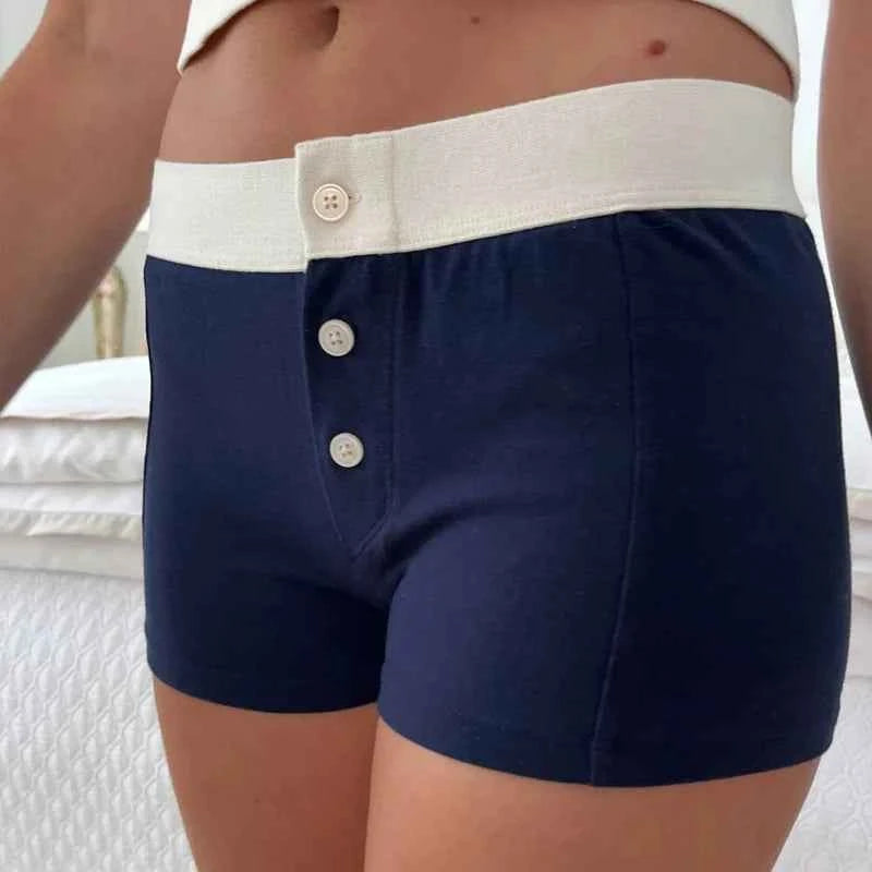 00s Retro Cute Patterm Boyshorts Fairy Y2K Cottage Low Waist Button Comfy Undies Sweatshorts Women Pajamas Shorts Lounge Bottom