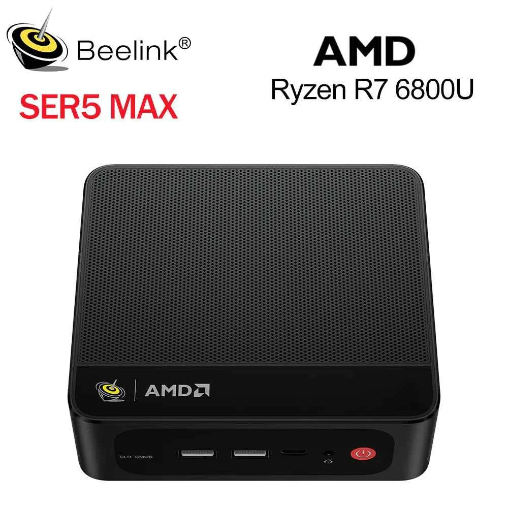 Beelink Ryzen 7 SER5 MAX 6800U SER5 MAX 7735HS 6800U Mini PC AMD DDR4 24GB RAM 500GB 24G1T SSD WiFi6 4K Desktop Computer