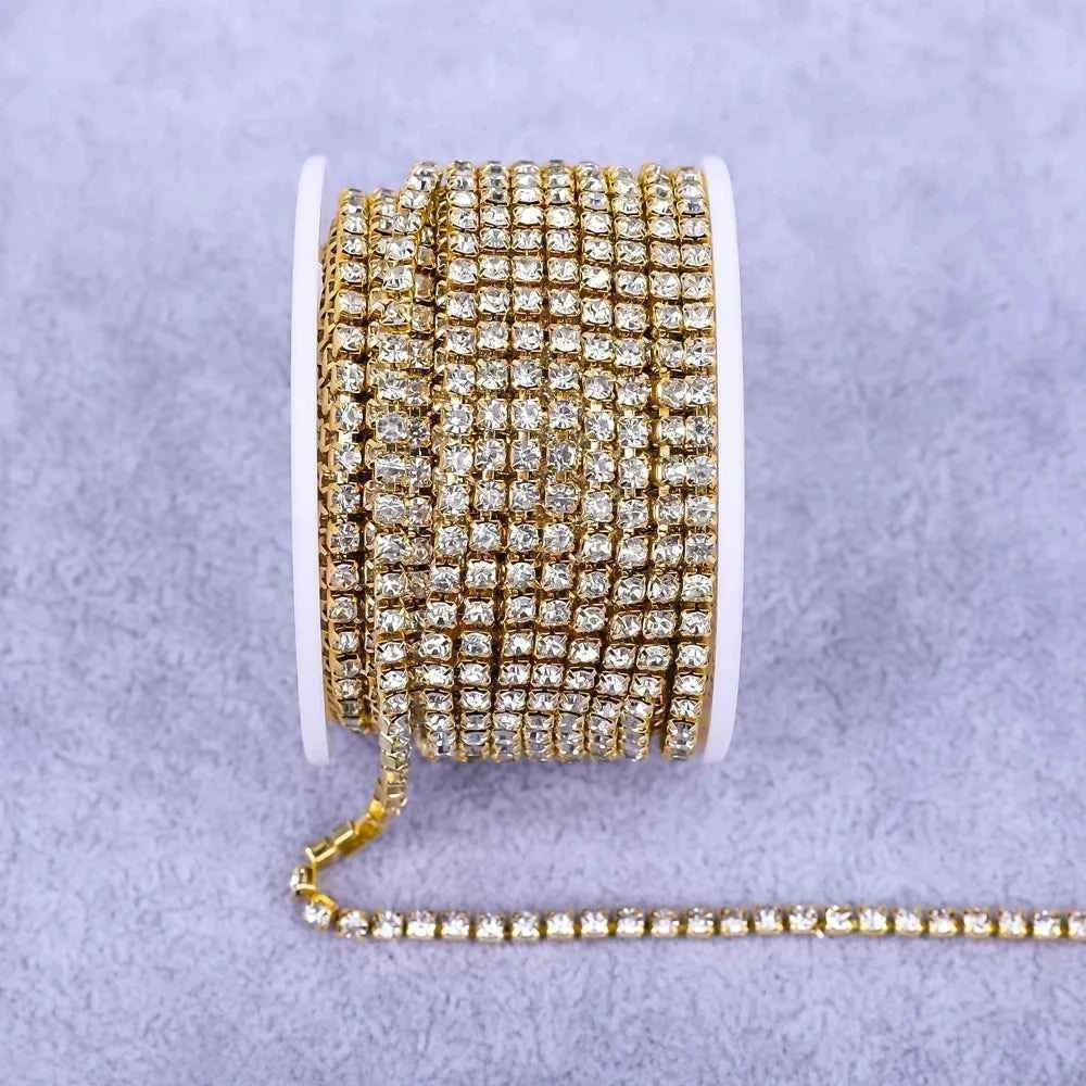 All Color Claw Chain Electrophoresi Rhinestones Trim Stone Gold Diamond Strass Decorative Applique Crystal Trimmings For Dresses