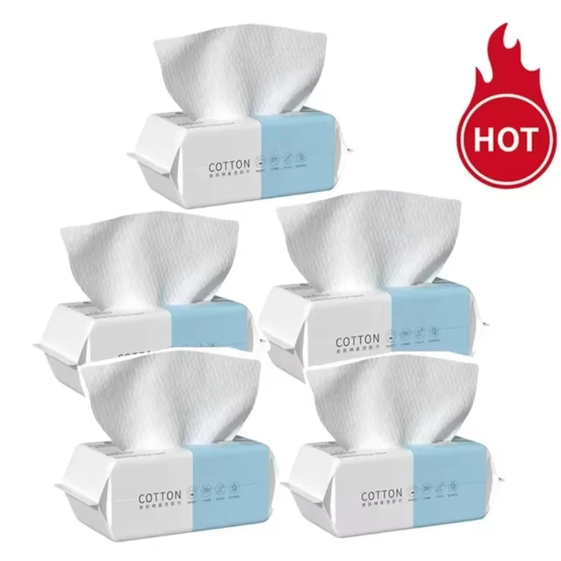 5pack Color Disposable Cotton Facial Towels For Sensitive Skin