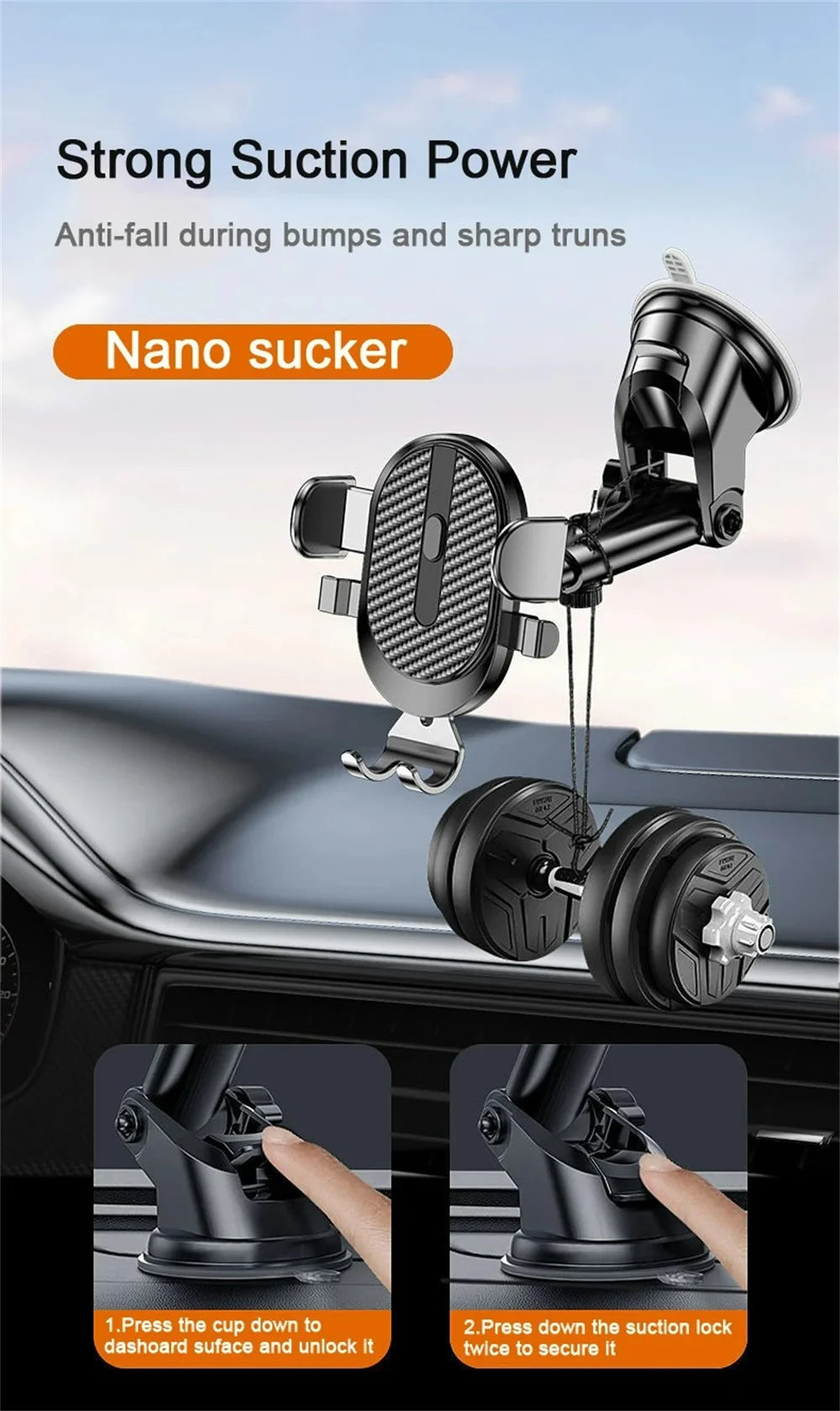 Universal Dashboard Car Phone Holder Multi-Functional 360 Rotating GPS Navigation Air Vent Mount Sucker Bracket Car Phone Mount