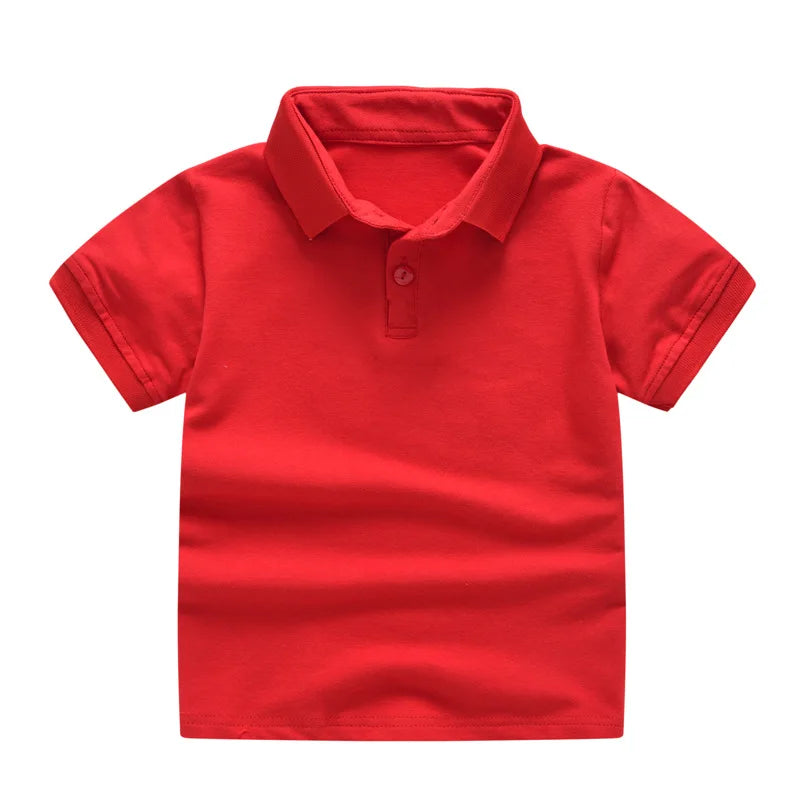 Summer Baby Boys Short Sleeve Solid Polo T-shirt Kids Cotton Clothes Toddler Girls Classical Polos T Shirt Tops School Uniform