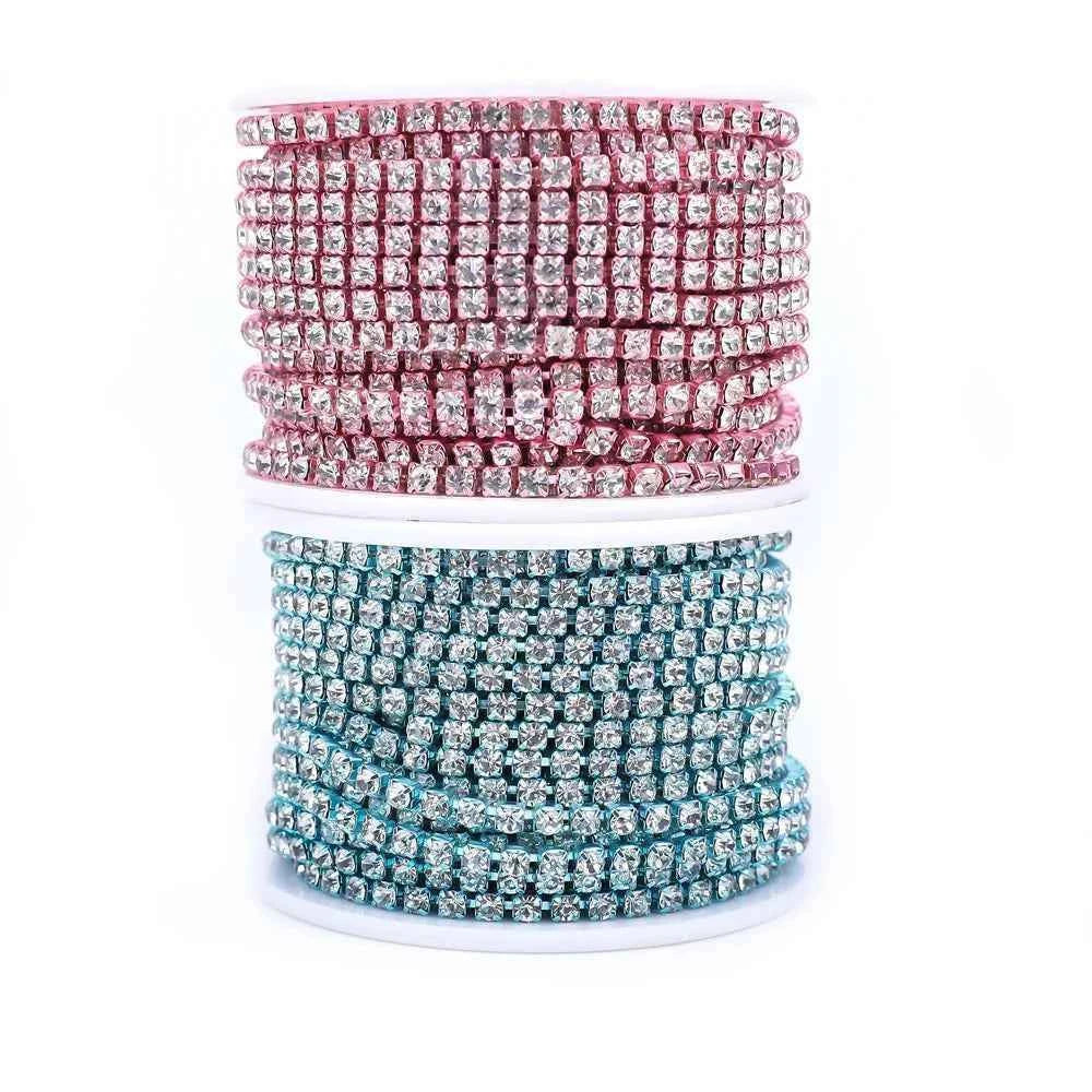 All Color Claw Chain Electrophoresi Rhinestones Trim Stone Gold Diamond Strass Decorative Applique Crystal Trimmings For Dresses