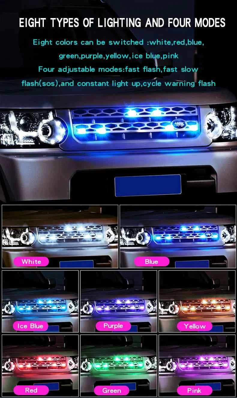 1/2/4pcs Wireless LED Strobe Lights Car Decor Atmosphere Light 8 Colors Rechargeable Led Lights Anti-Collision LED Warning Light