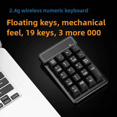 2.4GHz Wireless Wired Keyboard Bluetooth Mini USB Numeric Keypad 19 Keys Number Pad Numpad Receiver for Accounting Laptop PC