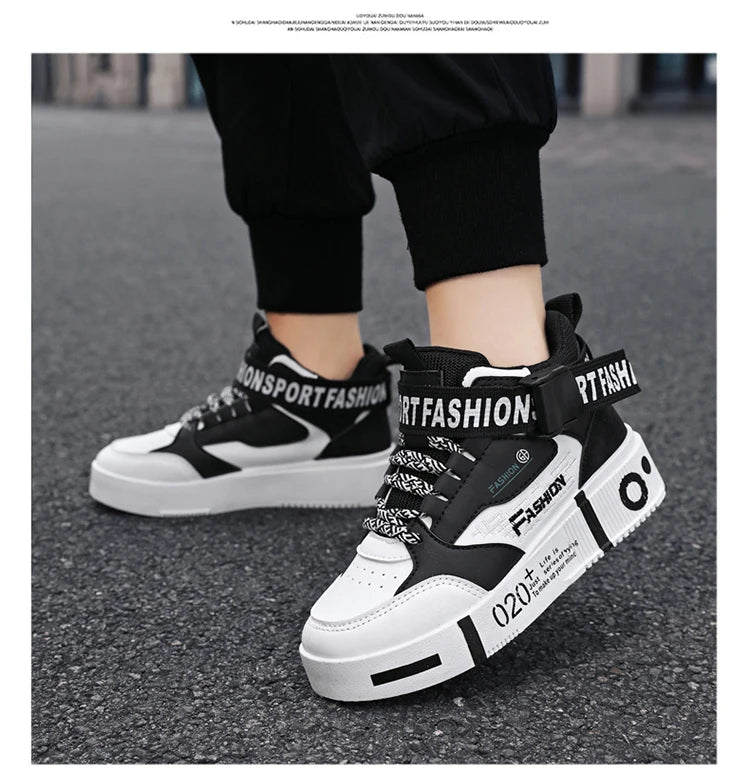 Kids Fashion Sports Shoes Boys High Top Board Shoes Leisure Breathable Outdoor Children Running Sneakers boys Child Casual Shoes