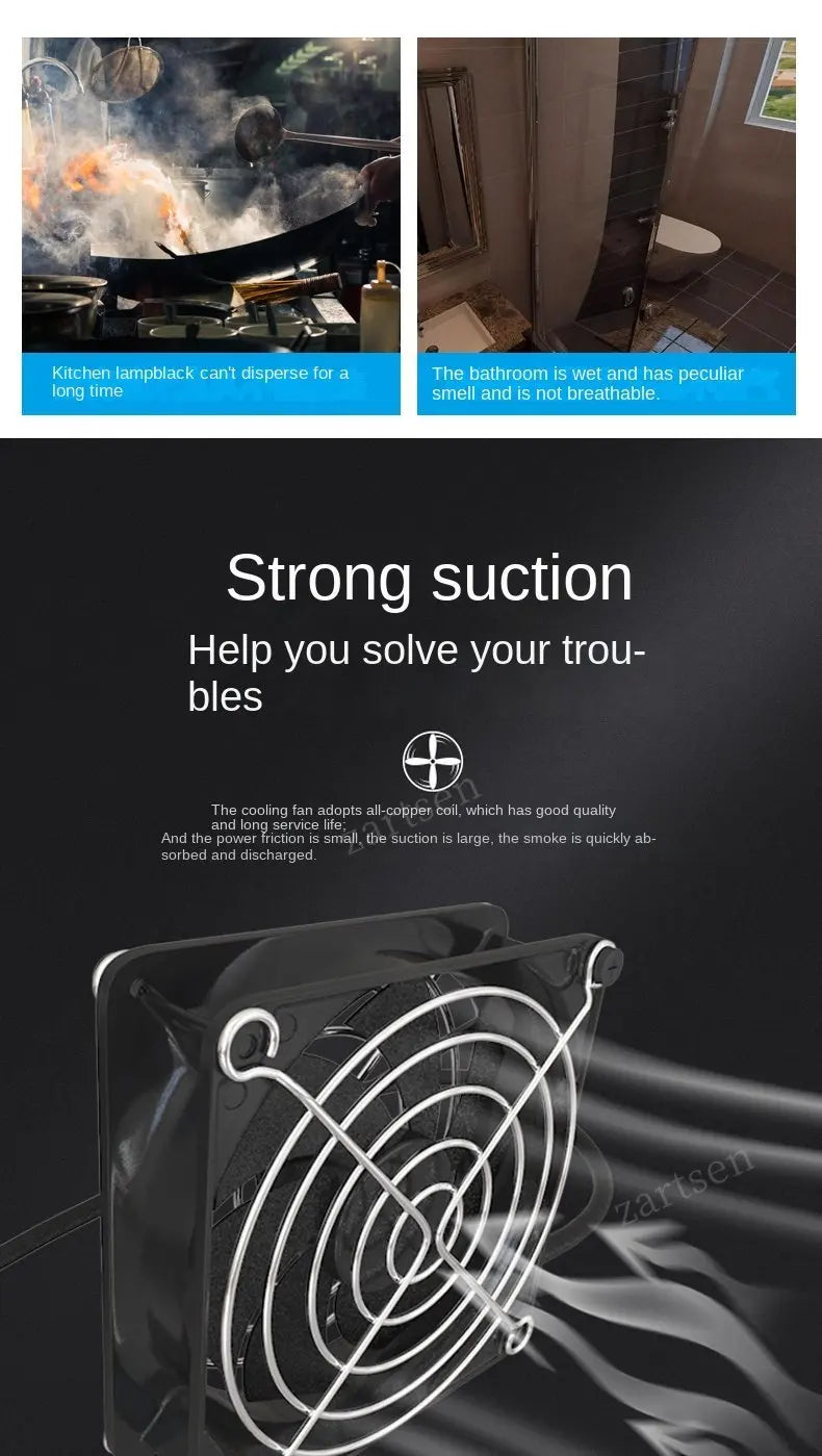 Adjustable Speed Solder Smoke Absorber ESD Fume Extractor Fan Pipe Duct Exhuast Fan with 2M Pipe Tub Ventilation Fan