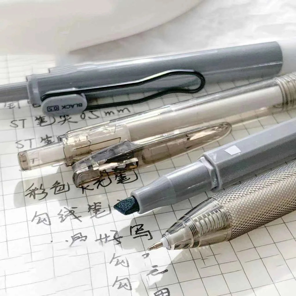 7pcs Boxed Press Students Exam Opening School Gift Gel Pen 0.5mm Black