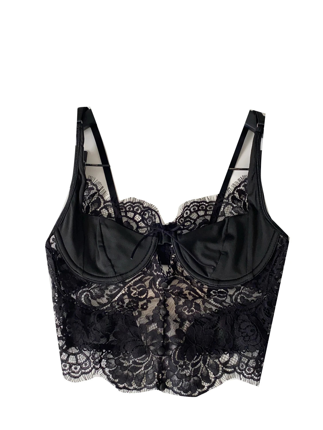 Summer Lace Hollow out ort Design Sensual Pure Desire Sexy Top Women's Strapl Crop Vest Tulle Me Brtte Outfit