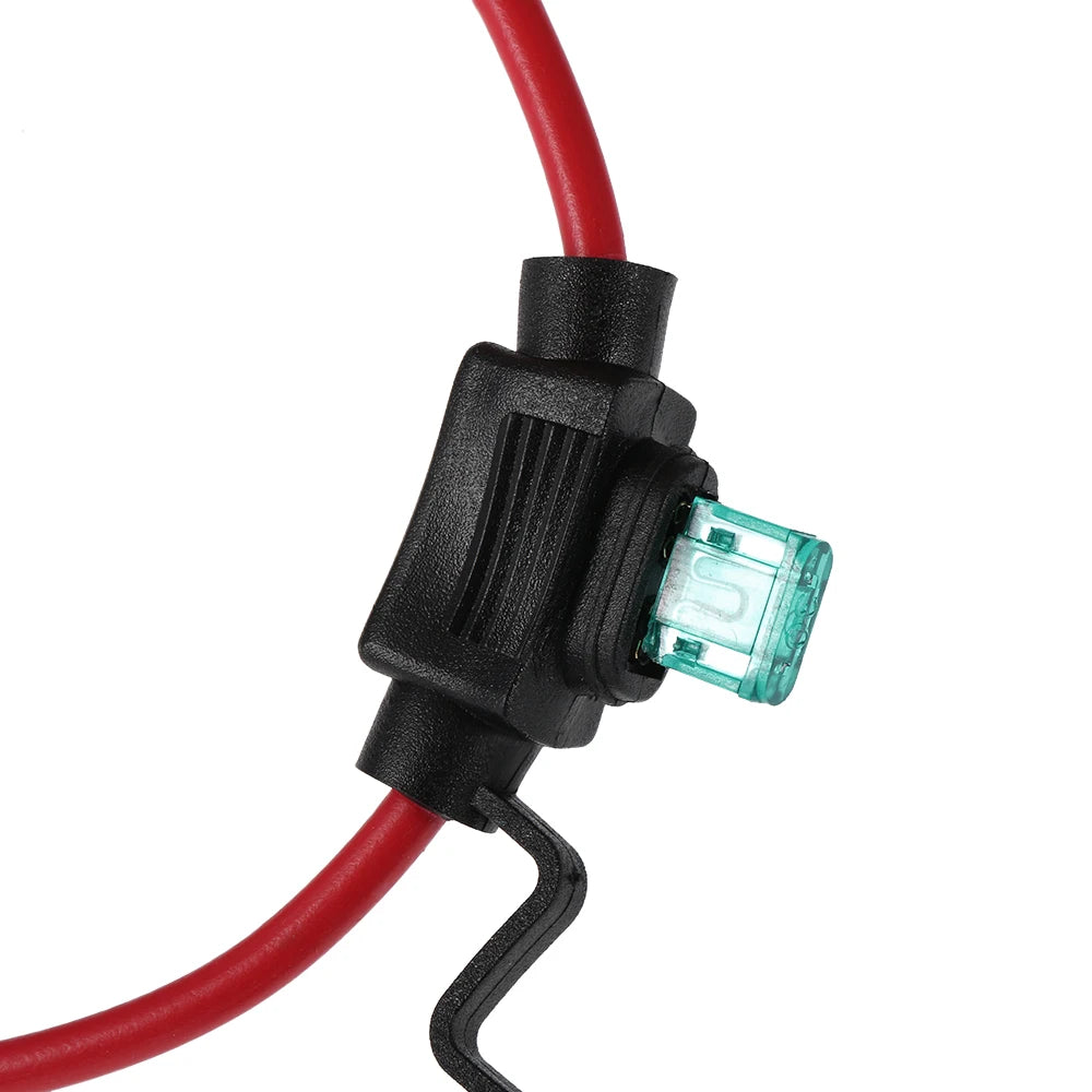 12V Car Automotive In-Line Mini Blade Fuse Holder Fuses with Splashproof Casing with 6 Fuses 5A 10A 15A 20A 25A 30A