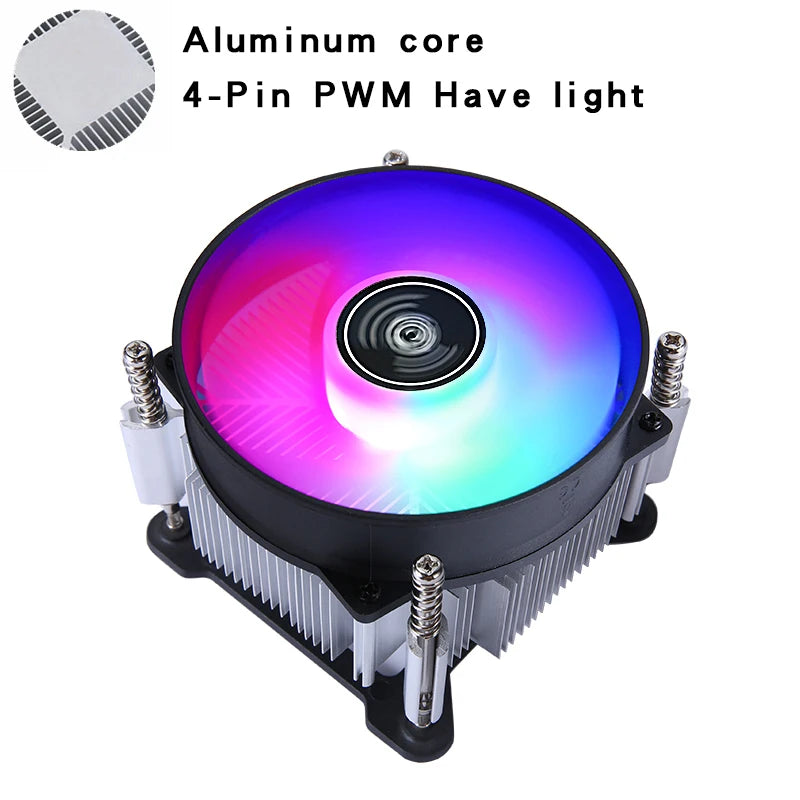 PC Efficient Copper Core/Aluminum Core Processor Cooler Cpu Fan Mute 3pin4pin PWM Air-cooled Install LGA1150 1151 1155 1156 1200