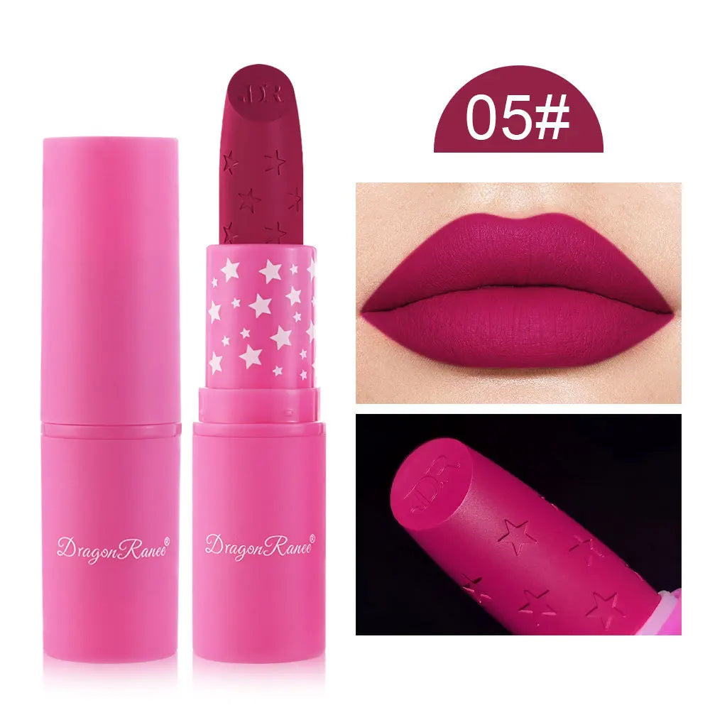 05 Color Matte Waterproof Lipstick – Long-Lasting Non-Stick Color