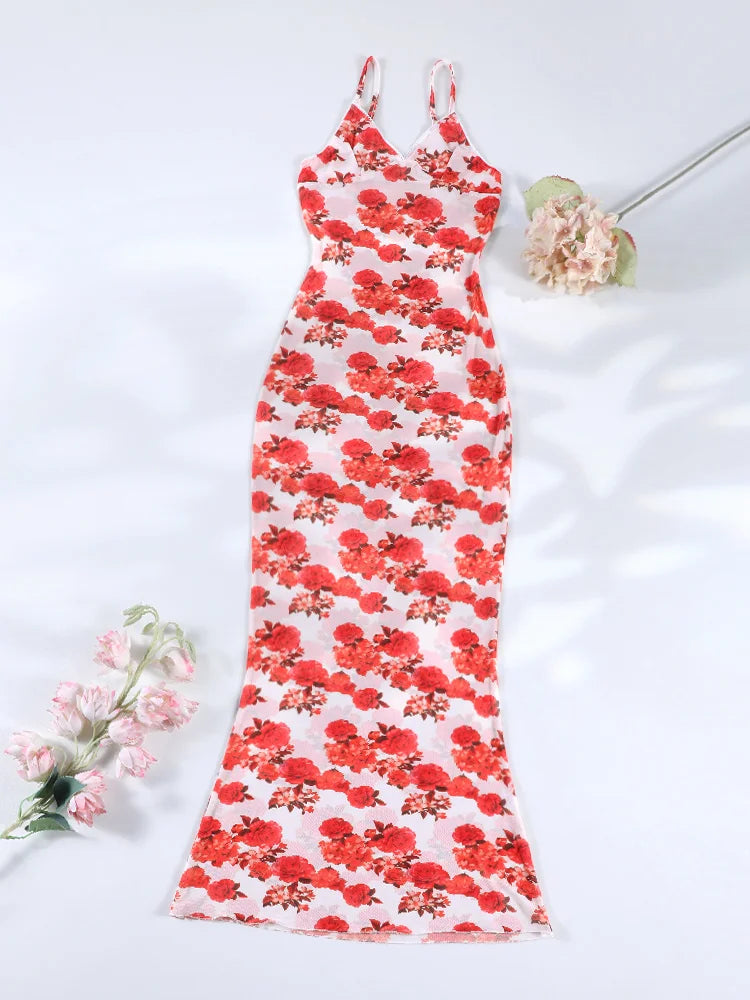 Long Dress Bikini Cover Up Print Mesh Swimwear Sexy Floral Bikinis Covers Thongs Swimsuit Biquini Beachwear