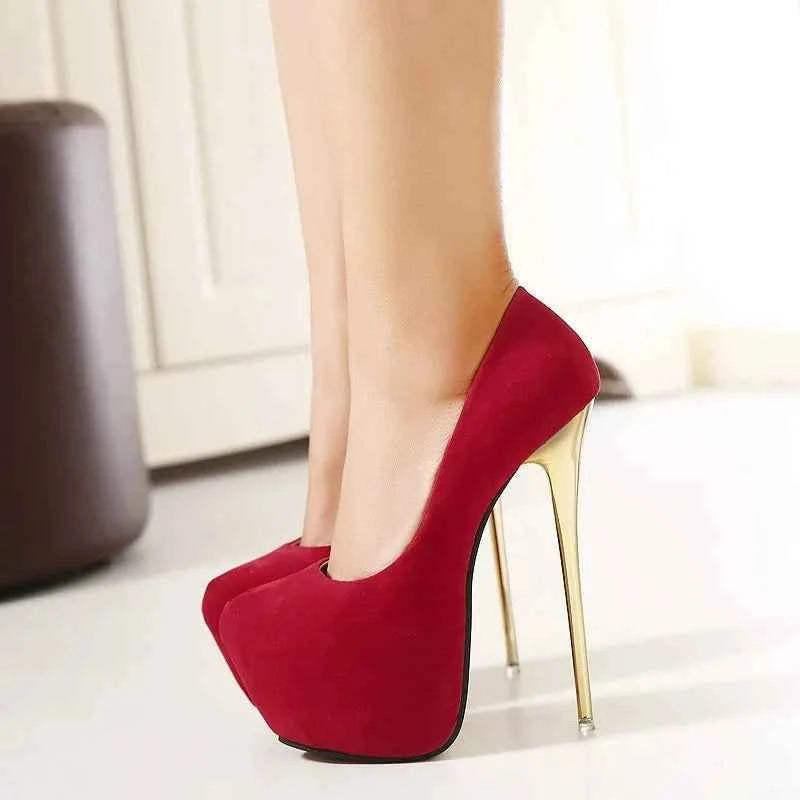 Women High Heels Pumps Fashion Flock Womens Sandals Platform Wedding Pumps Casual Thin Heels Womens Shoes Heels