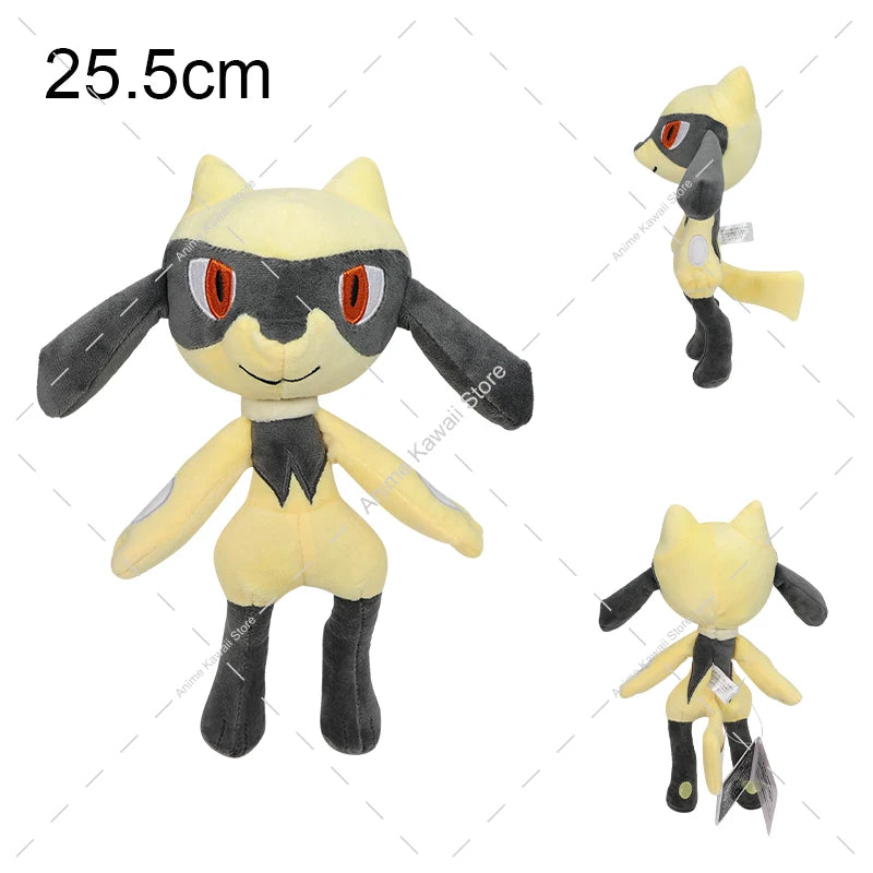 16-31cm Pokemon Standing Lucario Shiny Plush Doll Cute Mega Riolu Animal Stuffed Quality Peluche Toy Children Halloween Gifts