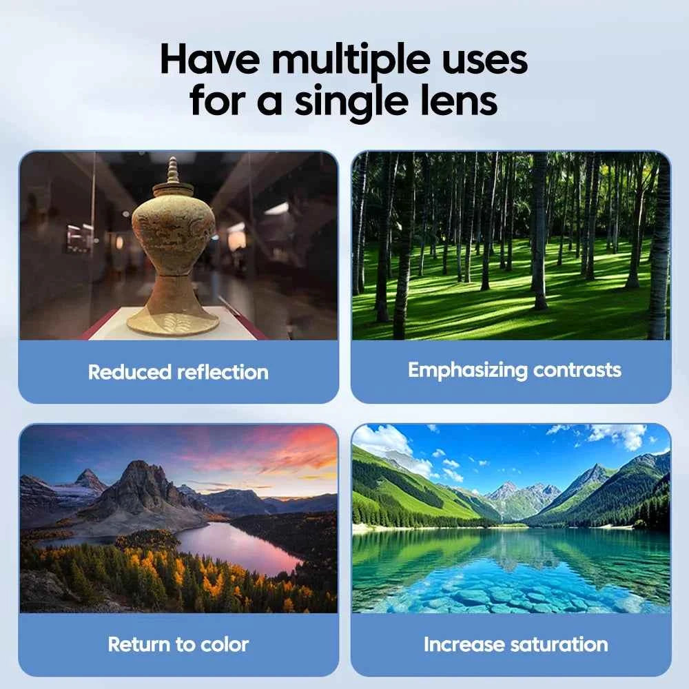 52mm CPL Mobile Phone Lens Filter Lens Clip Camera Accessories Circular Polarizer Filter for Canon Nikon for All Smartphone