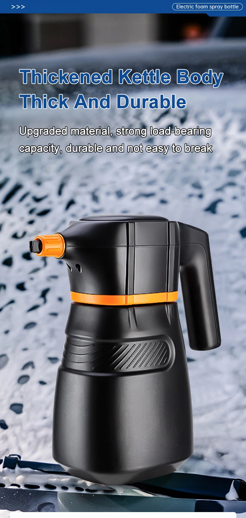 2L Electric Foam Sprayer Car Wash Clean Detailing Snow Cannon High Pressure Water Gun Battery Powered for Car Wash Foam Can