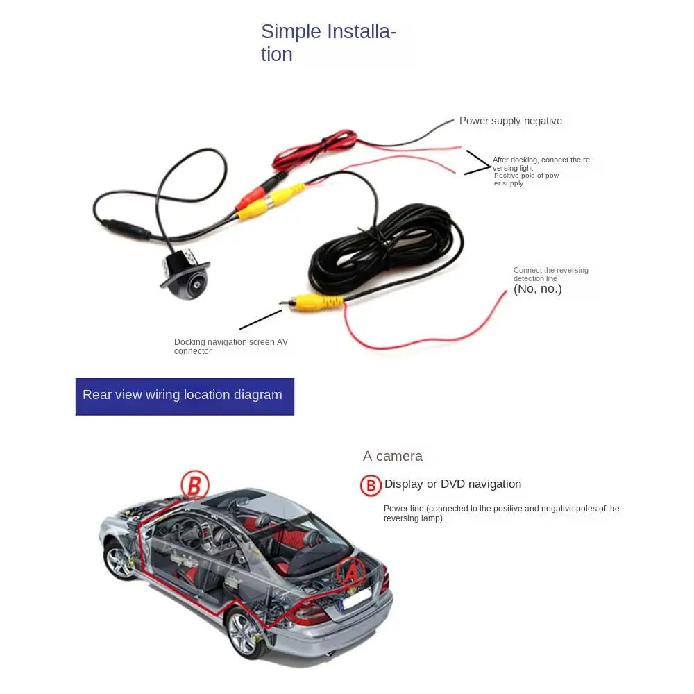 HD Video Car Rear View Camera Auto Parking Camera Fish Eye Lens Auto Parking Monitor Night Vision Reversing Auto Backup Monitor