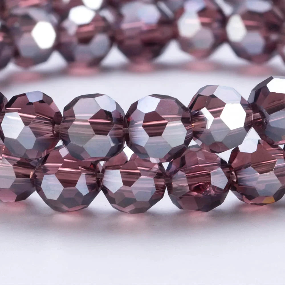 3 4 6 8mm Round Crystal Beads Faceted Colorful Glass Beads Loose Spacer Bead for Jewerly Making Needlework Bracelet Necklace DIY