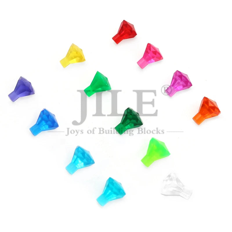 100pcs Moc Rock 1x1 Jewel 24 Facet Stone 30153 City Street View Diamond Building Bricks Blocks Bulk Compatible with Assembles