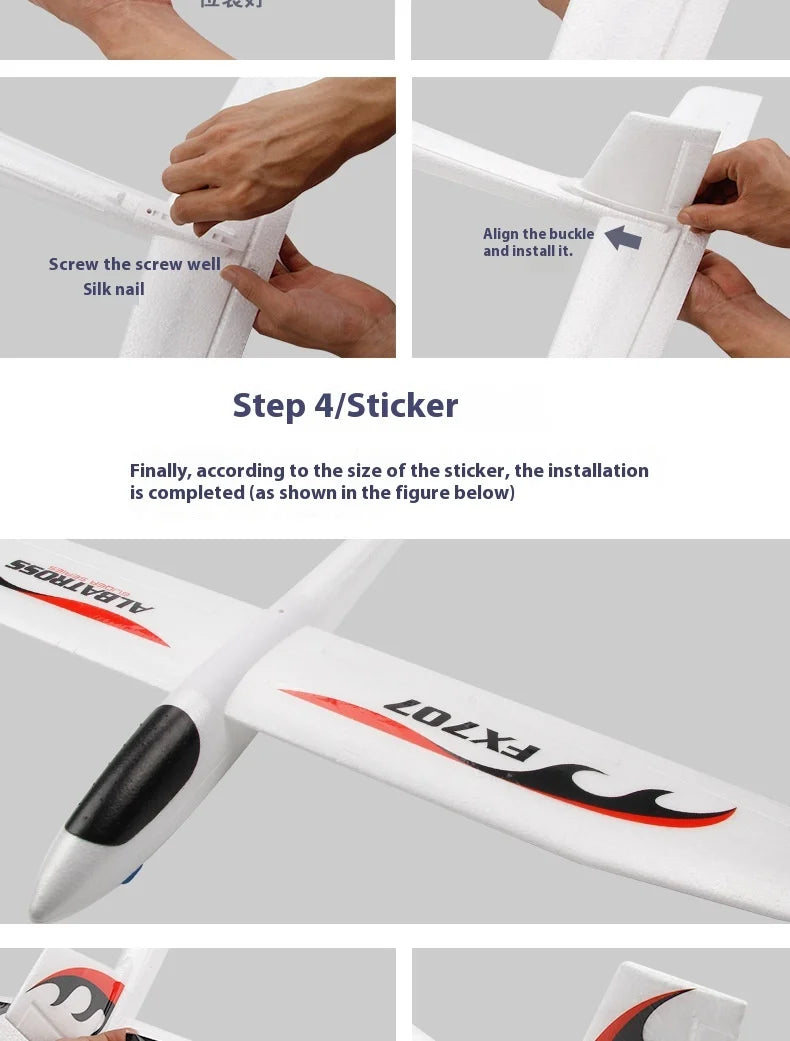 FX707S Aircraft Upgraded and Enlarged Version of Large-Scale EPP Foam Hand-Thrown Aircraft Model