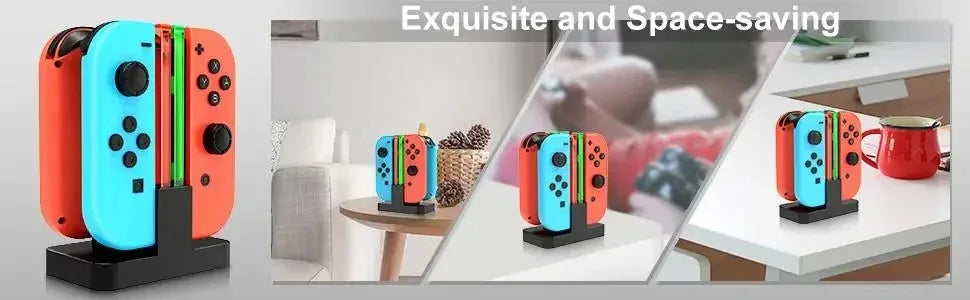 4 In 1 LED Charger Stand Dock Station Indicater for Nintendo Switch NS for Joy-Con Controller Stand Holder Charging Dock Station