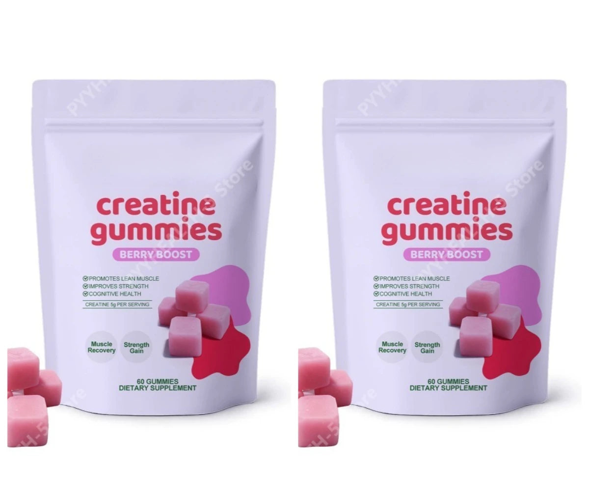 120 Count(Pack of 2) Package Creatine Gummies Supplement – 60 Chewable Servings